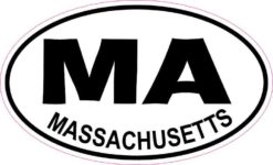 Oval MA Massachusetts Sticker
