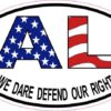 Oval AL We Dare Defend Our Rights Sticker