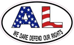Oval AL We Dare Defend Our Rights Sticker