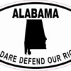 Oval Alabama We Dare Defend Our Rights Sticker