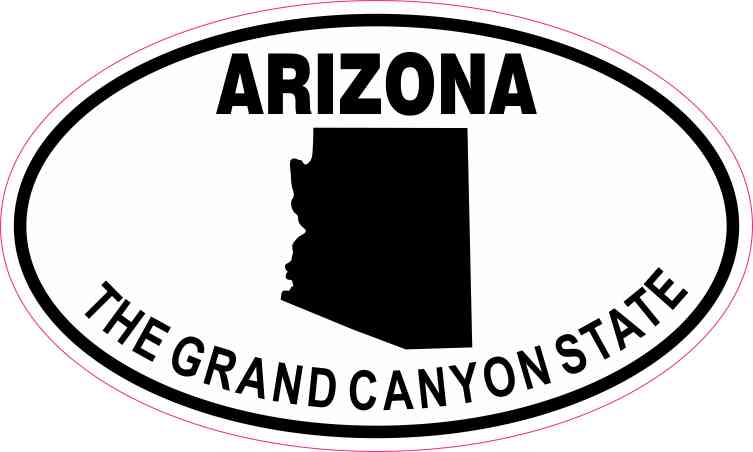 5in x 3in Oval Arizona the Grand Canyon State Sticker