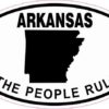 Oval Arkansas the People Rule Sticker
