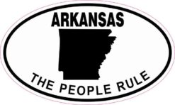 Oval Arkansas the People Rule Sticker