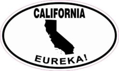 Oval California Eureka! Sticker