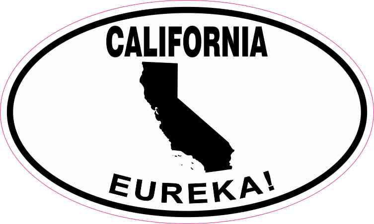 Oval California Eureka! Sticker