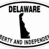 Oval Delaware Liberty and Independence Sticker