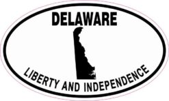 Oval Delaware Liberty and Independence Sticker