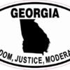 Oval Georgia Wisdom Justice Moderation Sticker