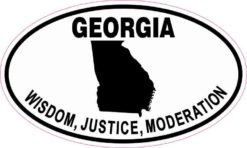 Oval Georgia Wisdom Justice Moderation Sticker