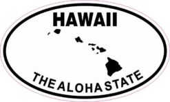 Oval Hawaii the Aloha State Sticker