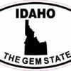 Oval Idaho the Gem State Sticker