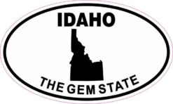 Oval Idaho the Gem State Sticker