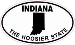 Oval Indiana the Hoosier State Sticker