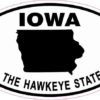Oval Iowa the Hawkeye State Sticker