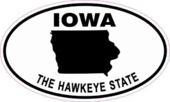 Oval Iowa the Hawkeye State Sticker