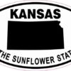 Oval Kansas the Sunflower State Sticker