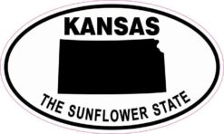 Oval Kansas the Sunflower State Sticker