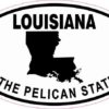 Oval Louisiana the Pelican State Sticker