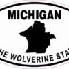 Oval Michigan the Wolverine State Sticker