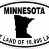 Oval Minnesota The Land of 10,000 Lakes Sticker