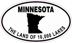 Oval Minnesota The Land of 10,000 Lakes Sticker