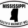 Oval Mississippi the South's Warmest Welcome Sticker