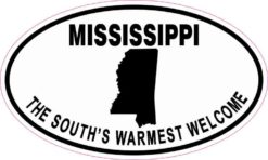 Oval Mississippi the South's Warmest Welcome Sticker