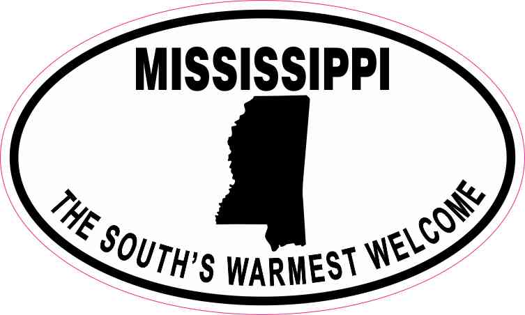 Oval Mississippi the South's Warmest Welcome Sticker
