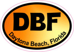 Orange Oval DBF Daytona Beach Sticker