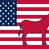 Democratic Donkey American Flag Sticker