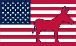 Democratic Donkey American Flag Sticker