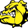 Yellow and Black Bulldog Mascot Sticker