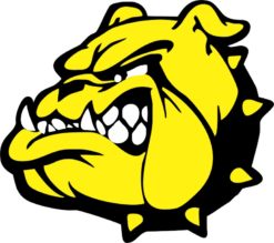 Yellow and Black Bulldog Mascot Sticker