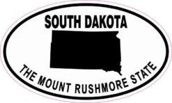 Oval South Dakota the Mount Rushmore State Sticker