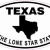 Oval Texas the Lone Star State Sticker