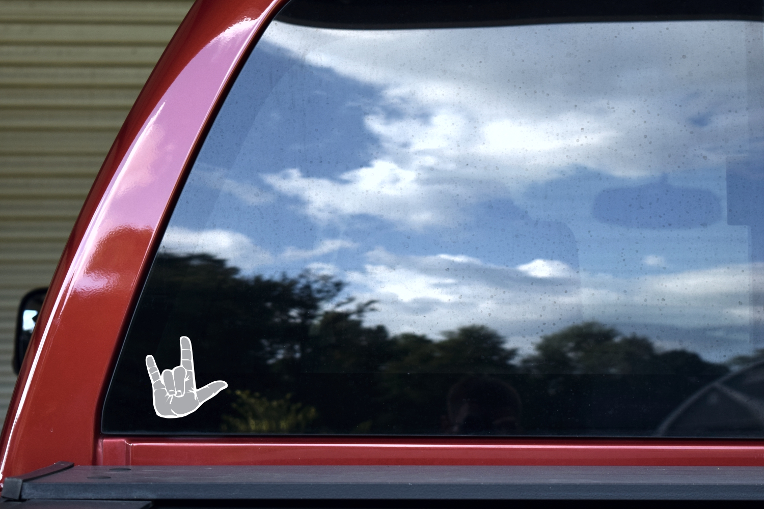 3in x 3in Purple and Gray ASL I Love You Stickers - Image 2