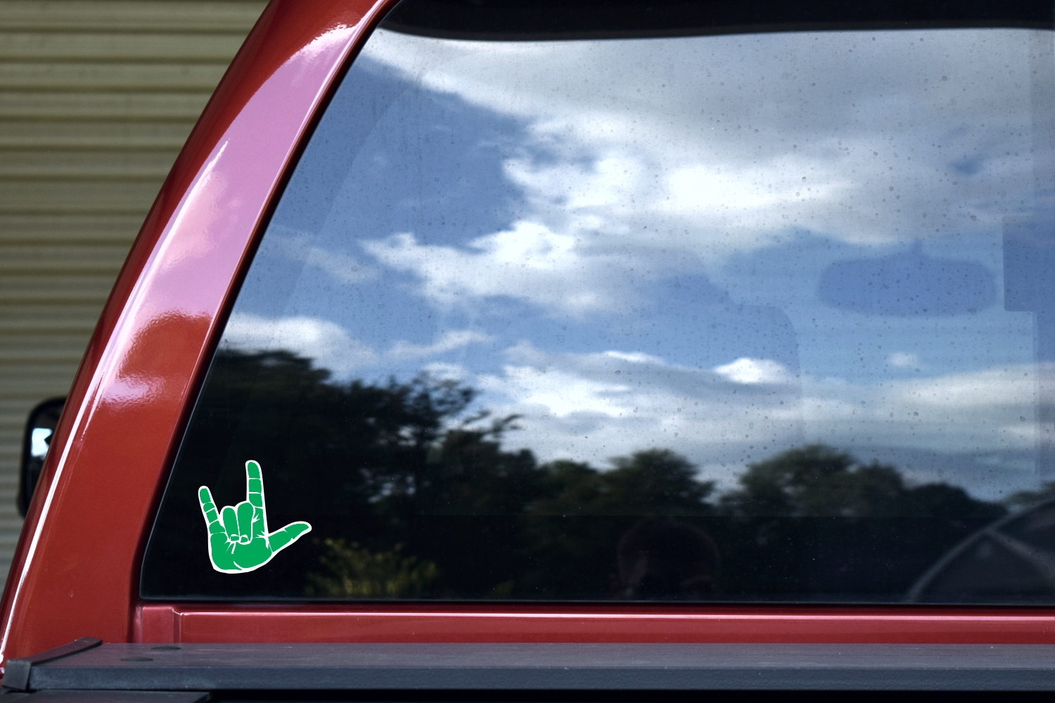 3in x 3in Green and Blue ASL I Love You Stickers - Image 2
