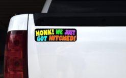 We Just Got Hitched Sticker