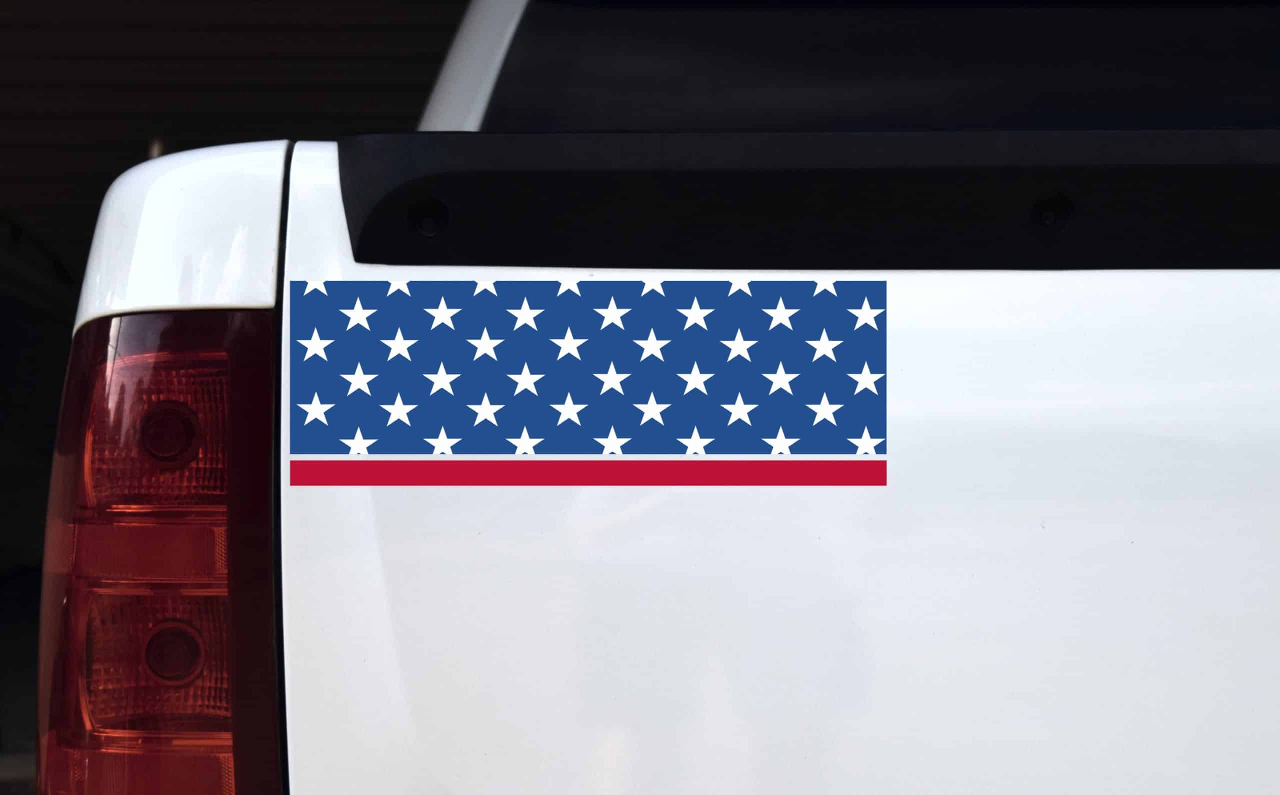 14in x 4.75in Stars and Stripe Sticker - Image 3
