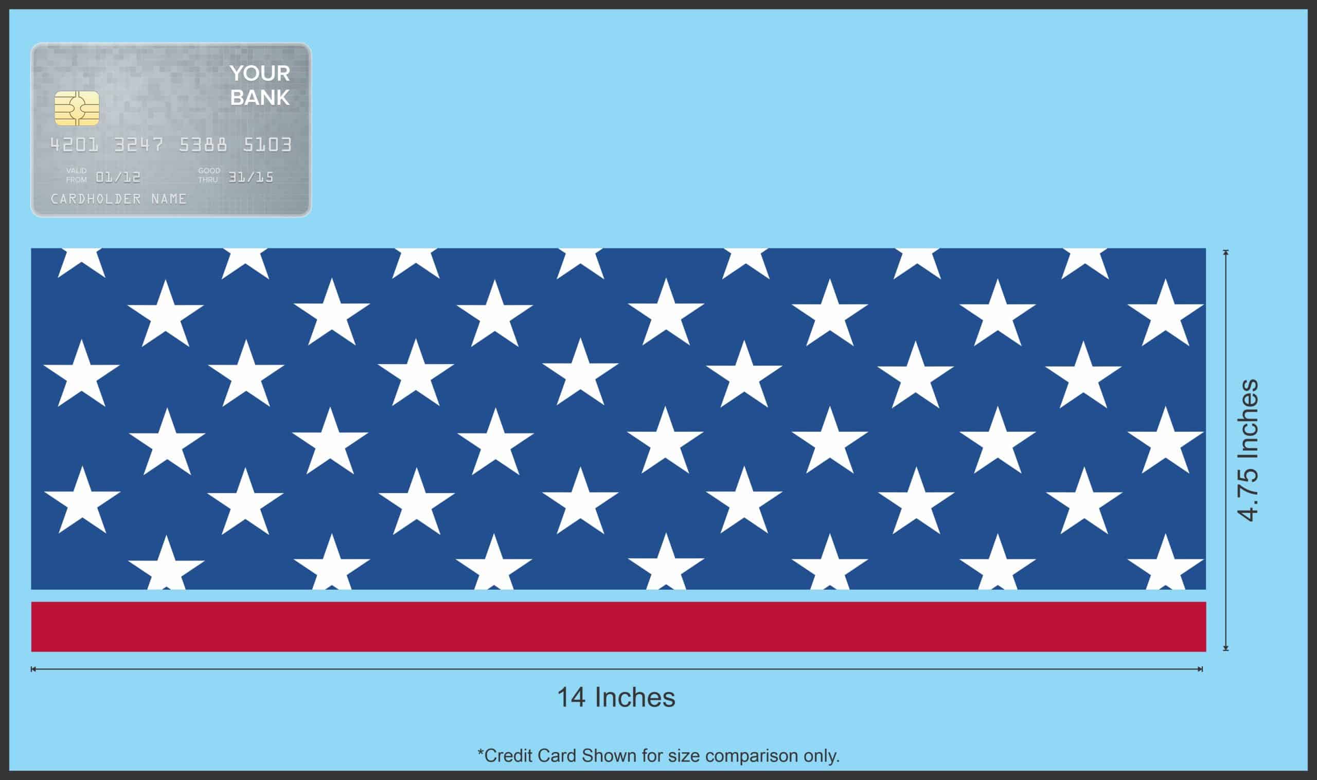 14in x 4.75in Stars and Stripe Sticker - Image 5