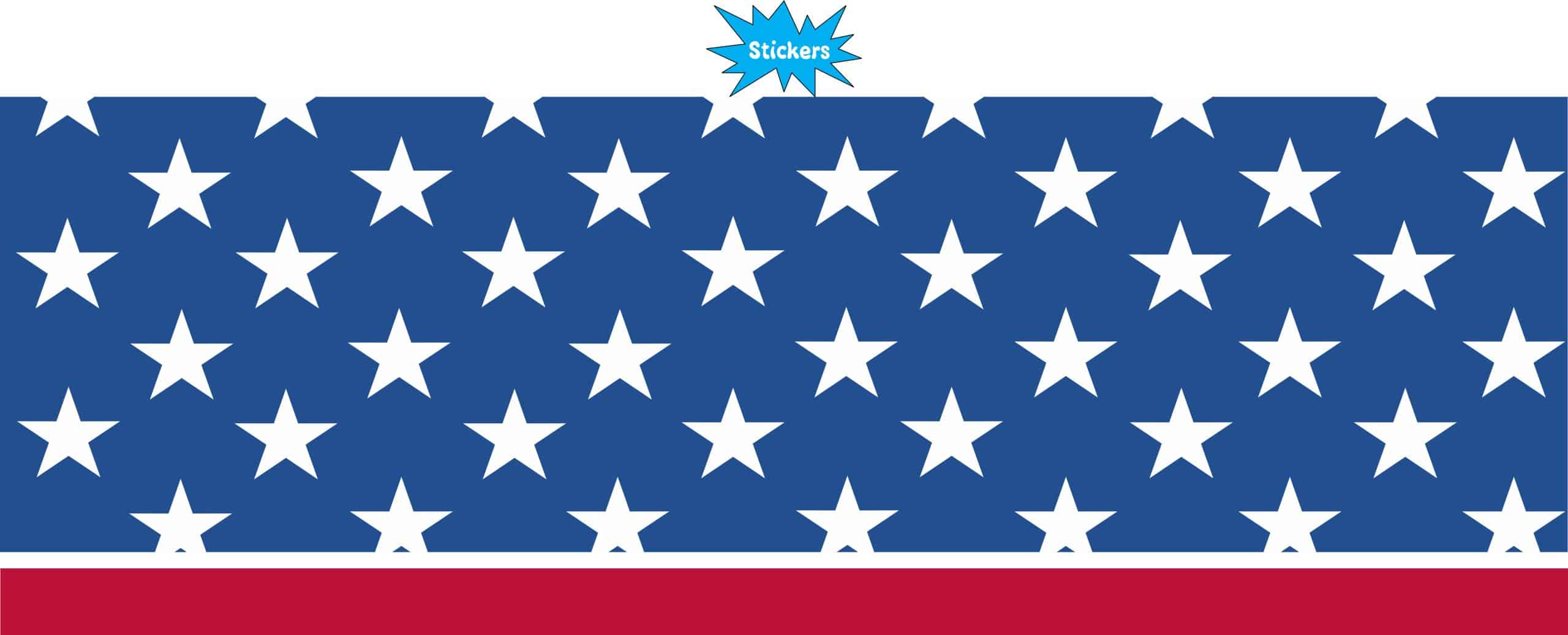 14in x 4.75in Stars and Stripe Sticker - Image 2