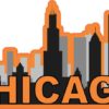 Orange Chicago Skyline Sticker