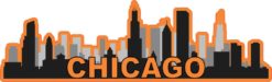 Orange Chicago Skyline Sticker