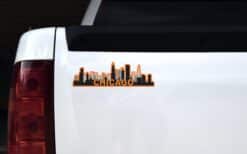 10in x 3in Orange Chicago Skyline Sticker