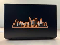 10in x 3in Orange Chicago Skyline Sticker