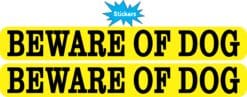 8in x 1in Beware of Dog Stickers
