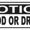 Symbol Notice No Food or Drink Sticker