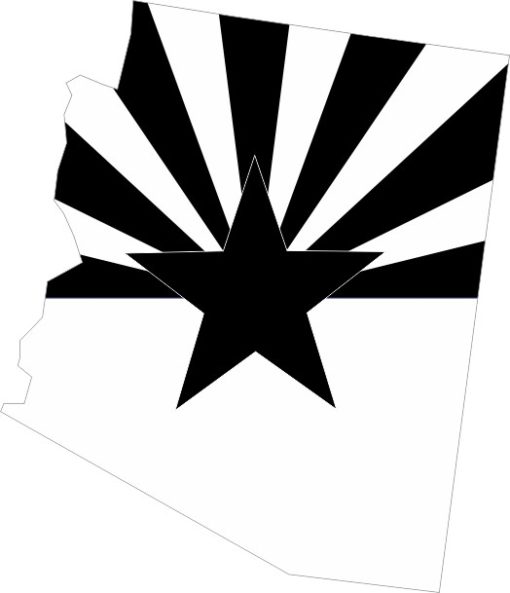 Black and White Arizona Sticker