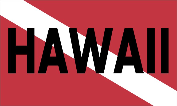 Hawaii Scuba Diver Down Flag Sticker