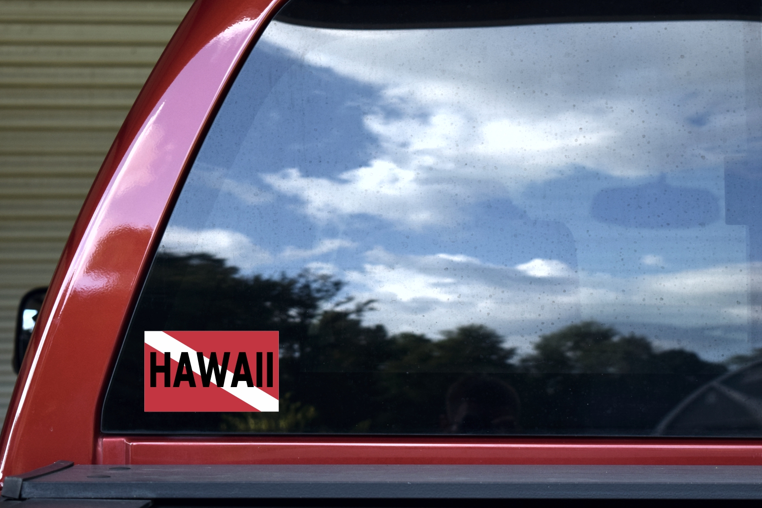 Hawaii Scuba Diver Down Flag Sticker